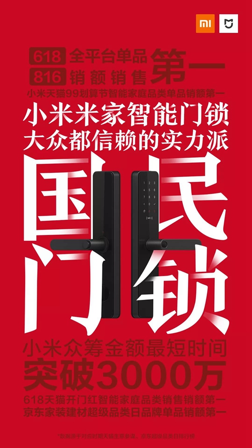 国民第一门锁米家智能门锁,开启智能生活新时代!