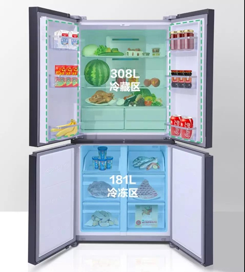 国美智能十字门冰箱:保鲜、整齐、WIFI物联功能应有尽有