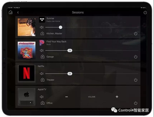Control4新操作系统OS 3内置5大功能,实现系统定制化服务