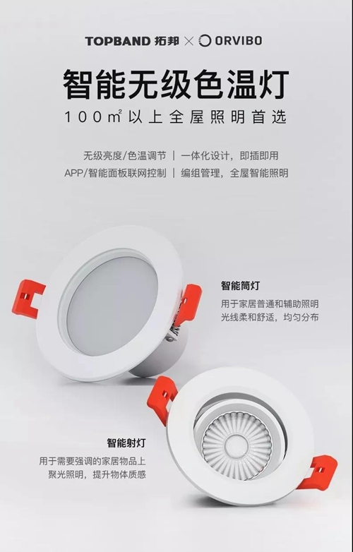 欧瑞博联合拓邦推出重磅新品智能无级色温灯:可无级调节色温和亮度