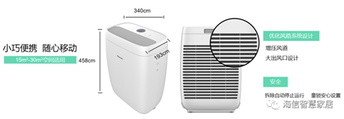 新品丨海信KJ300F-FE空气净化器,具备专业的消毒杀菌功能